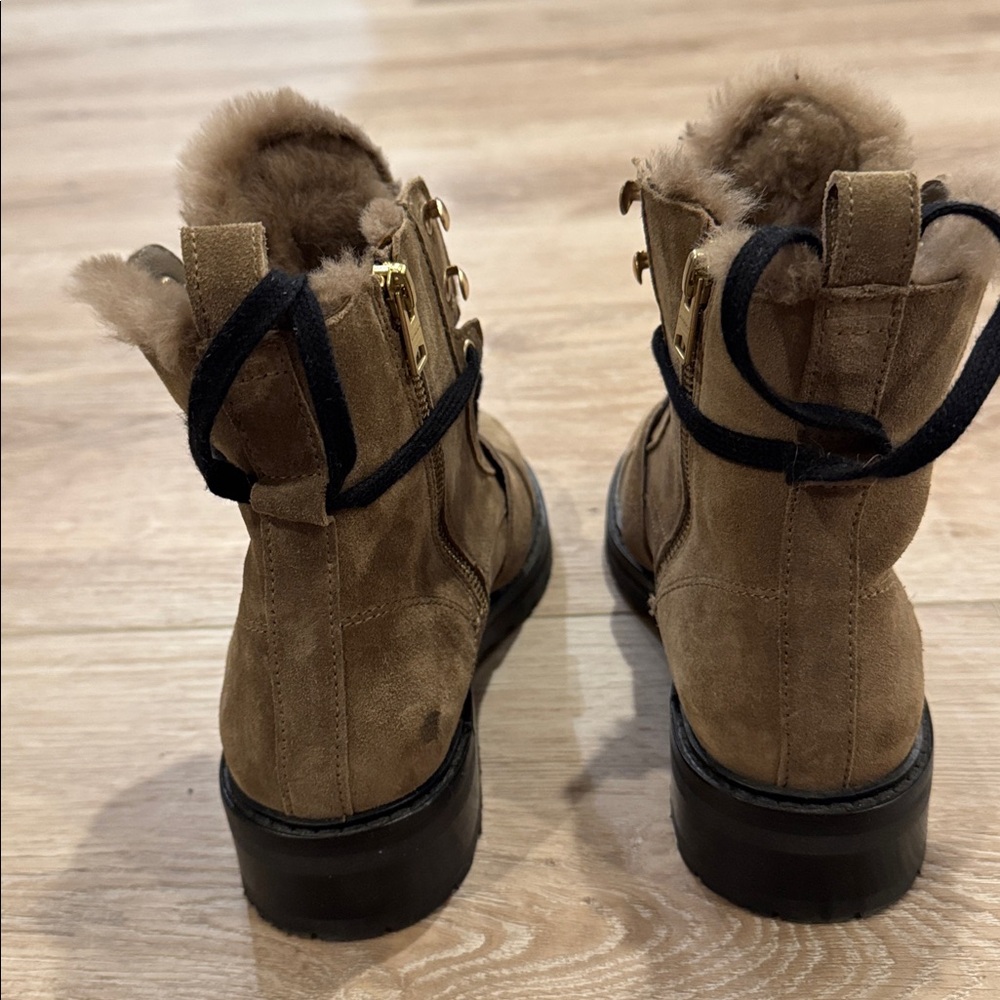 ALLSAINTS Donita Combat Boot with Genuine Shearling Trim - size 37 US 7 - Picture 4 of 6